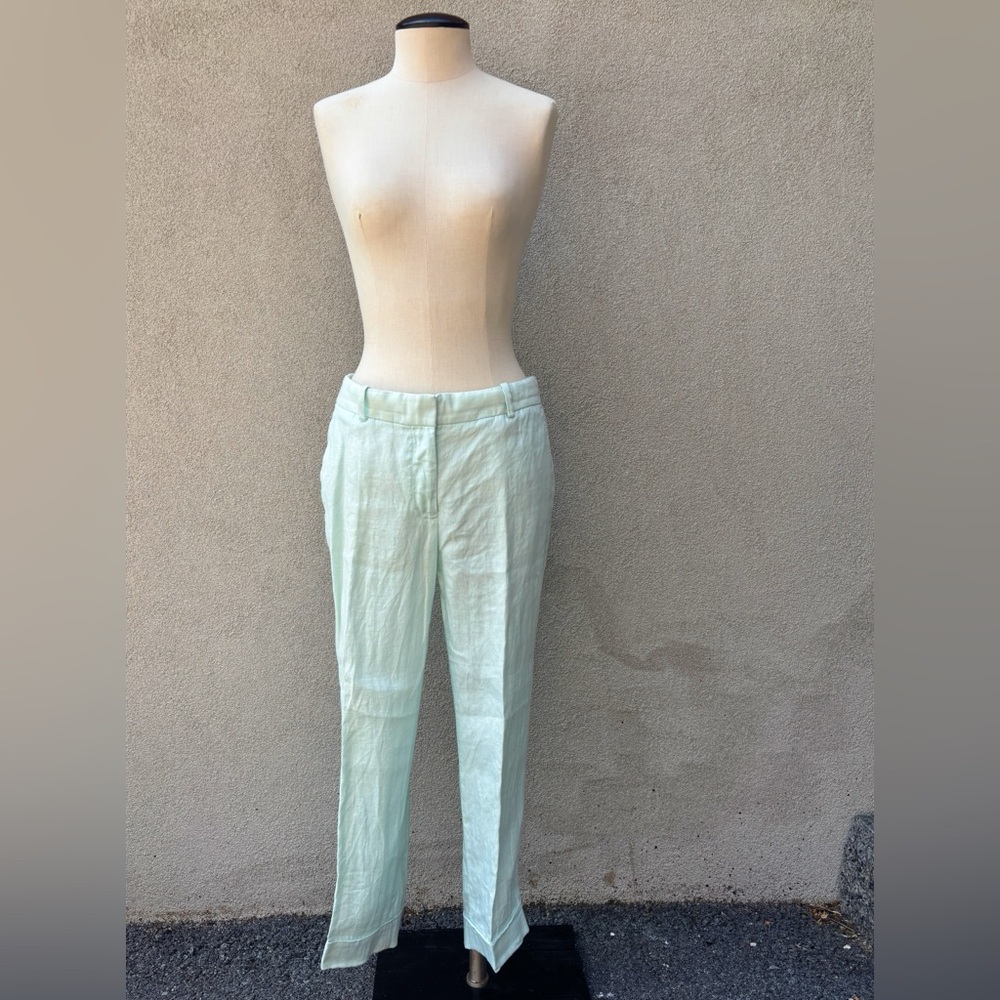 J.Crew mint linen Trousers like new cigarette pants very elegant